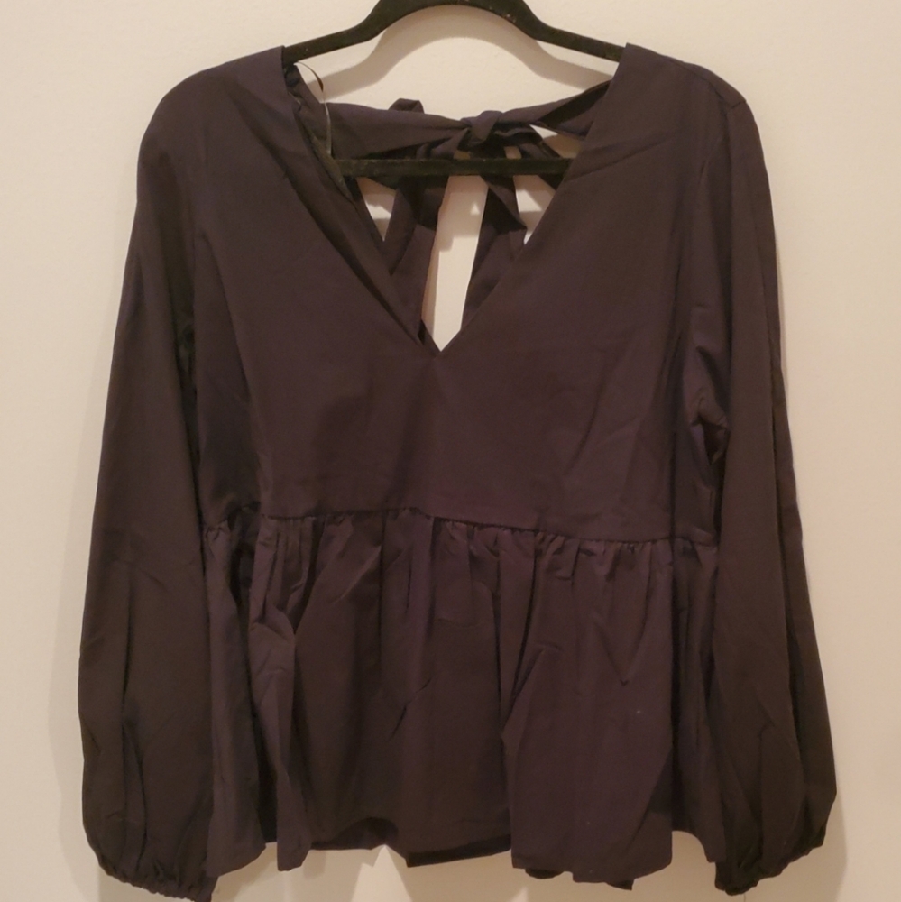 Black Peplum Blouse